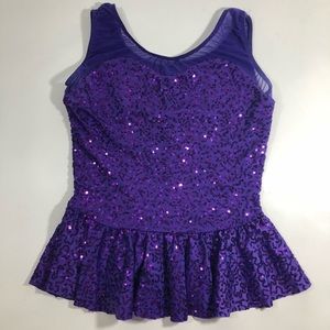 Balera Purple Sequin Peplum Top